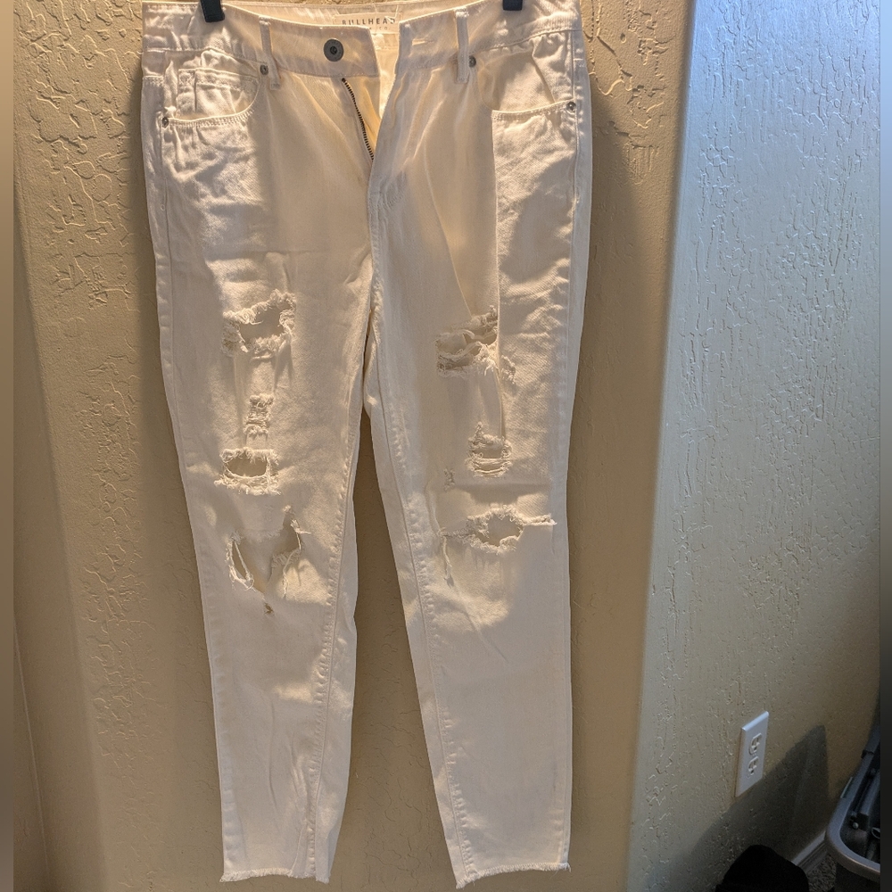 Bullhead White Distressed Denim Jeans